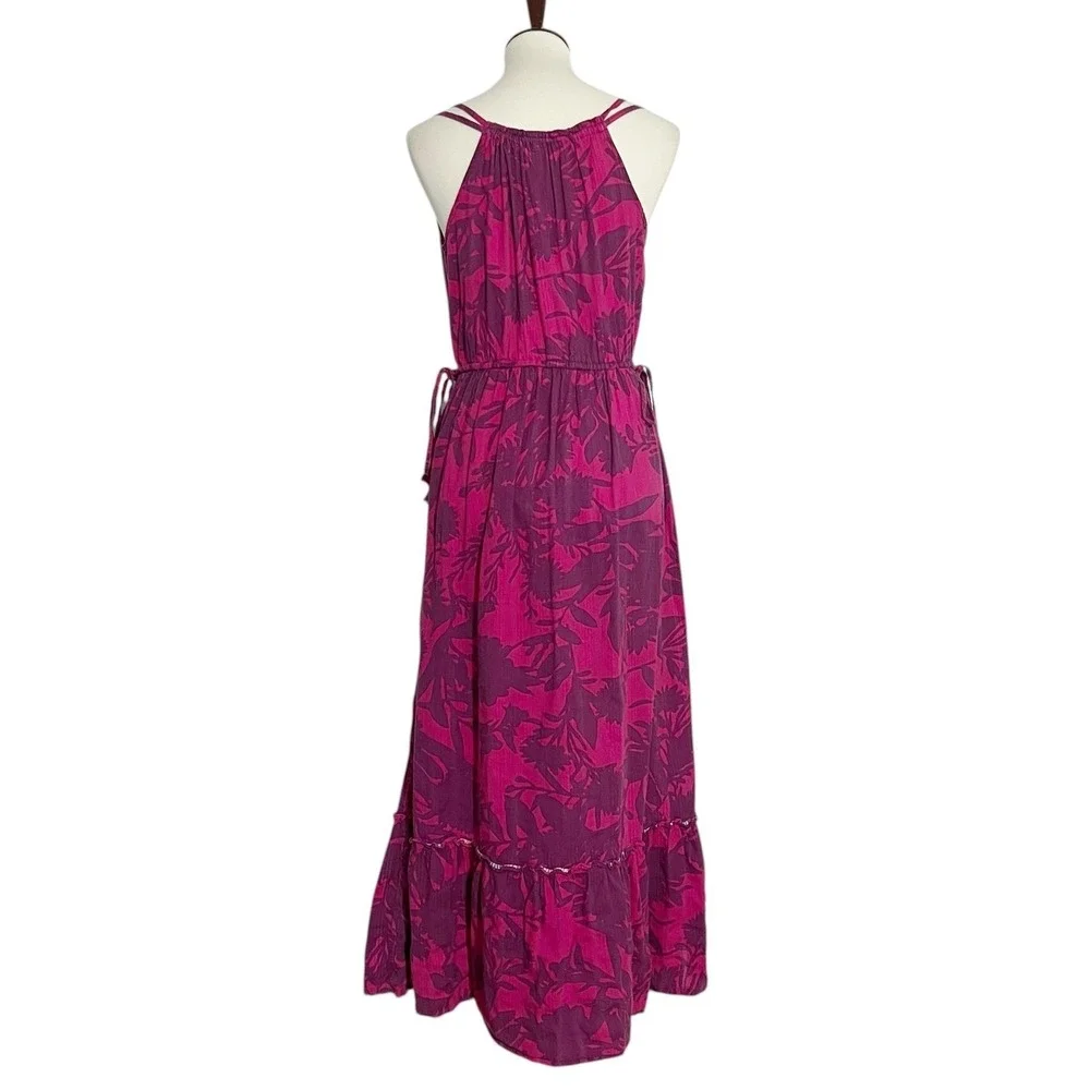 Anthropologie Saturday Sunday Yasmine Pink Purple Cotton Tiered Maxi Dress Small - Picture 2 of 11